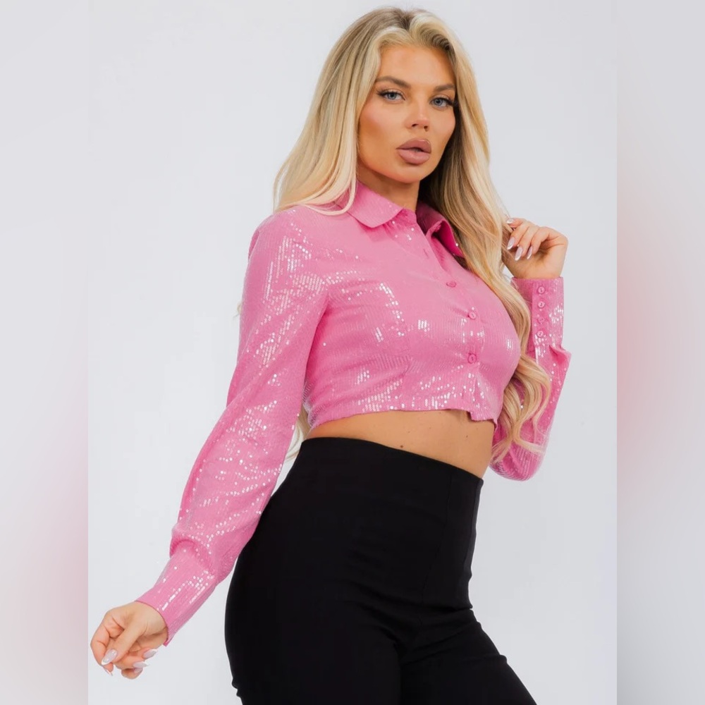 Pink Sequin Top